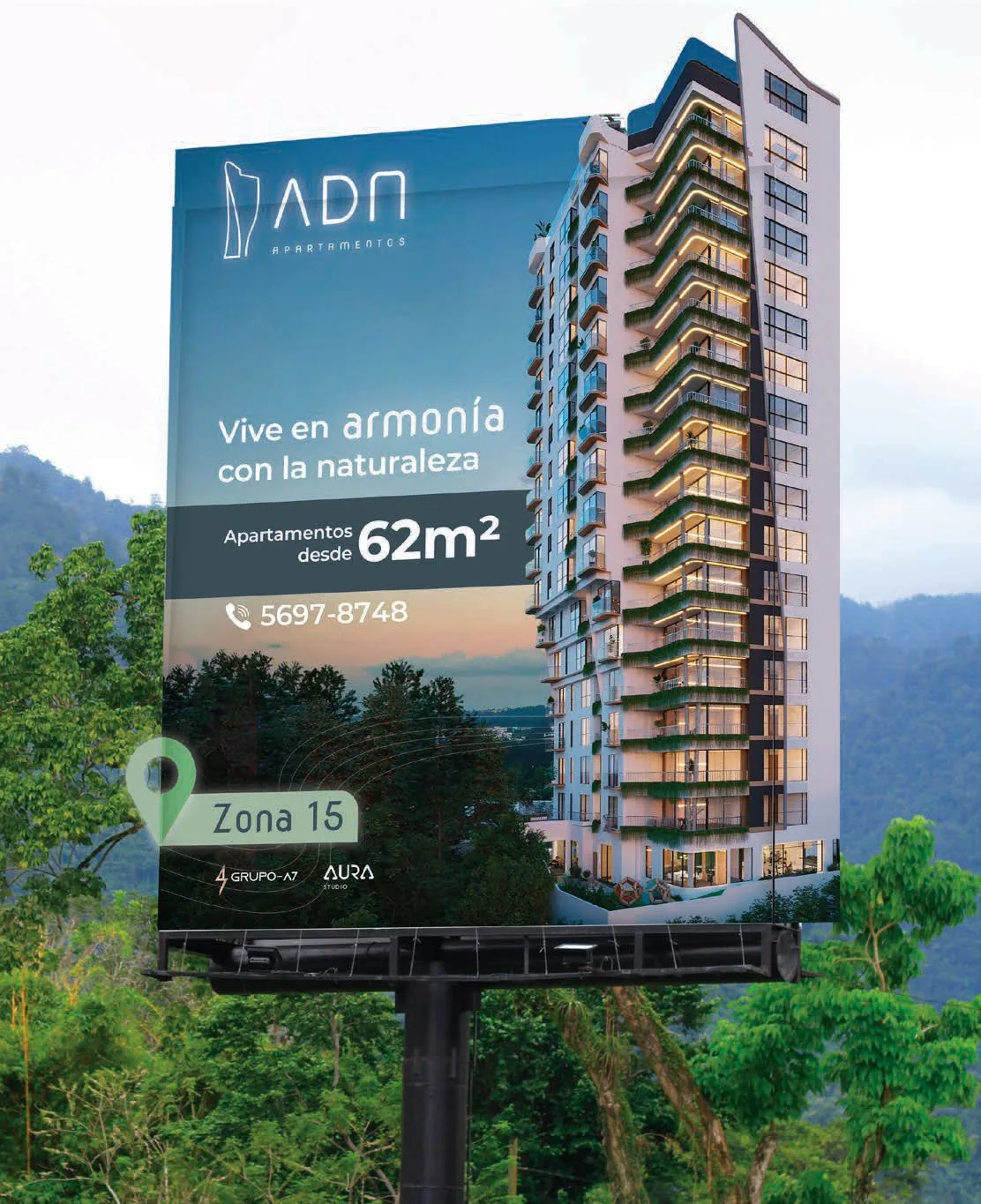 Valla de ADN Apartamentos en zona 15