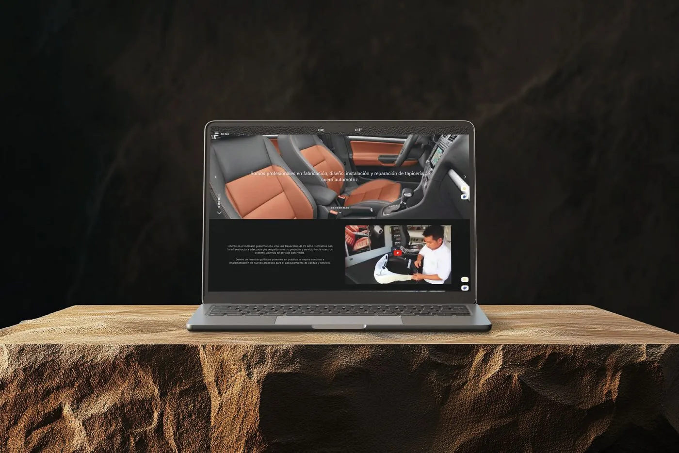 Sitio web de Autoselect en una laptop